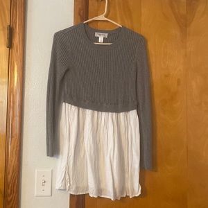 Motherhood Gray and White Sweater Dress